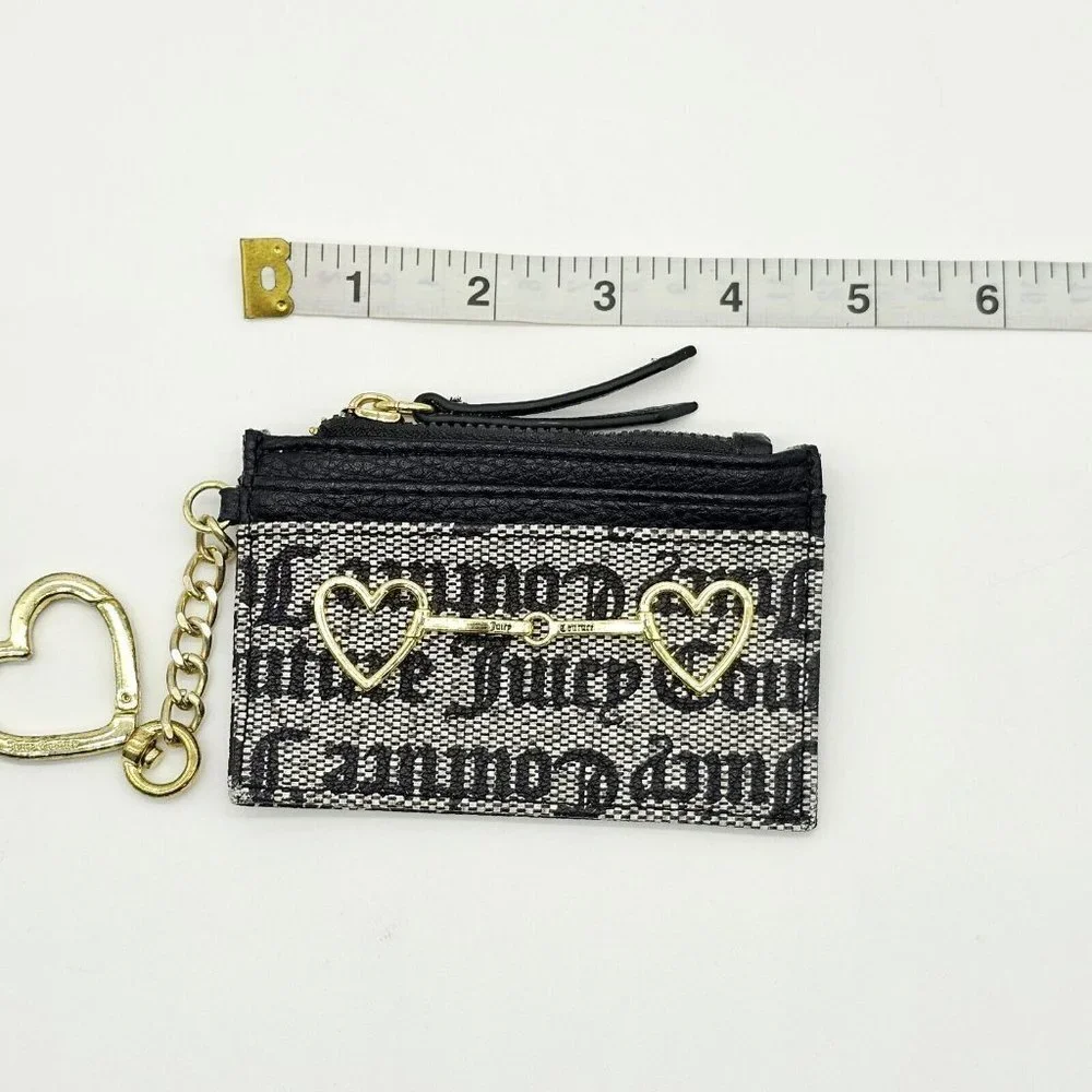 Juicy Couture Gothic Status Black Heart To Heart Card Case Black Gray Clip